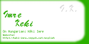 imre keki business card